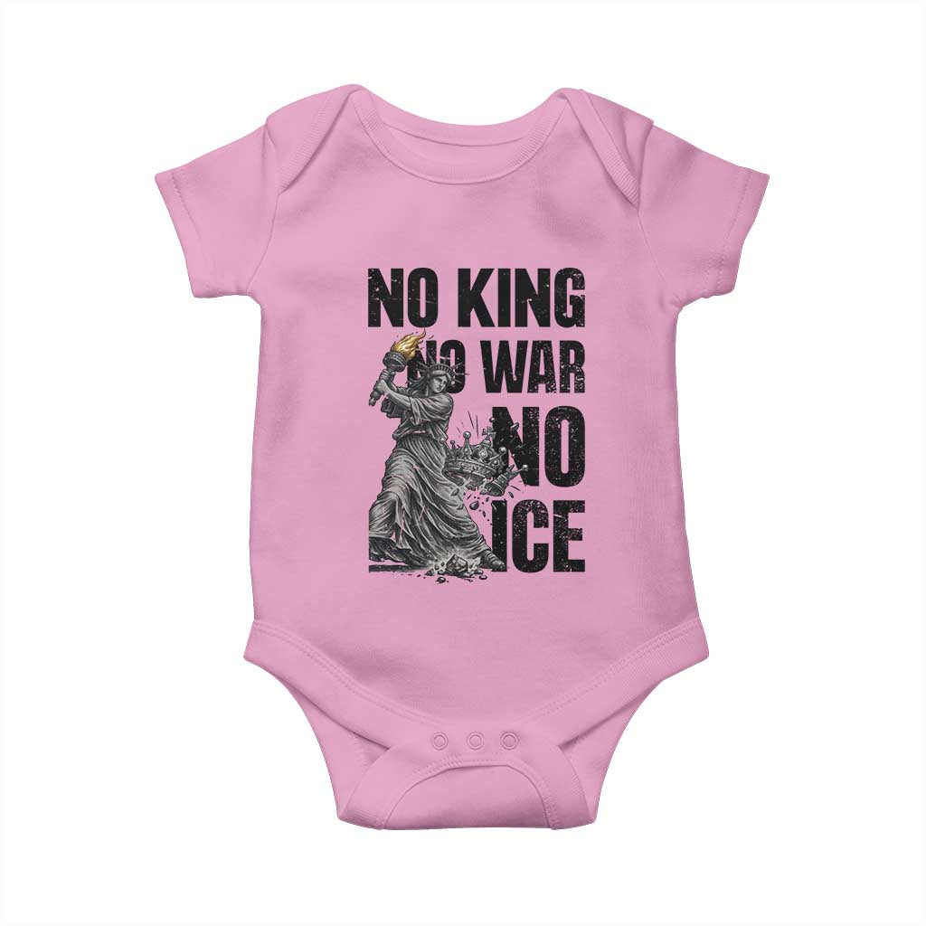 Statue Of Liberty Freedom Protest Baby Onesie No Kings No Wars No Ice