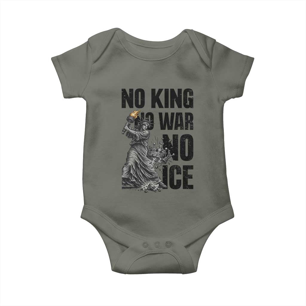 Statue Of Liberty Freedom Protest Baby Onesie No Kings No Wars No Ice