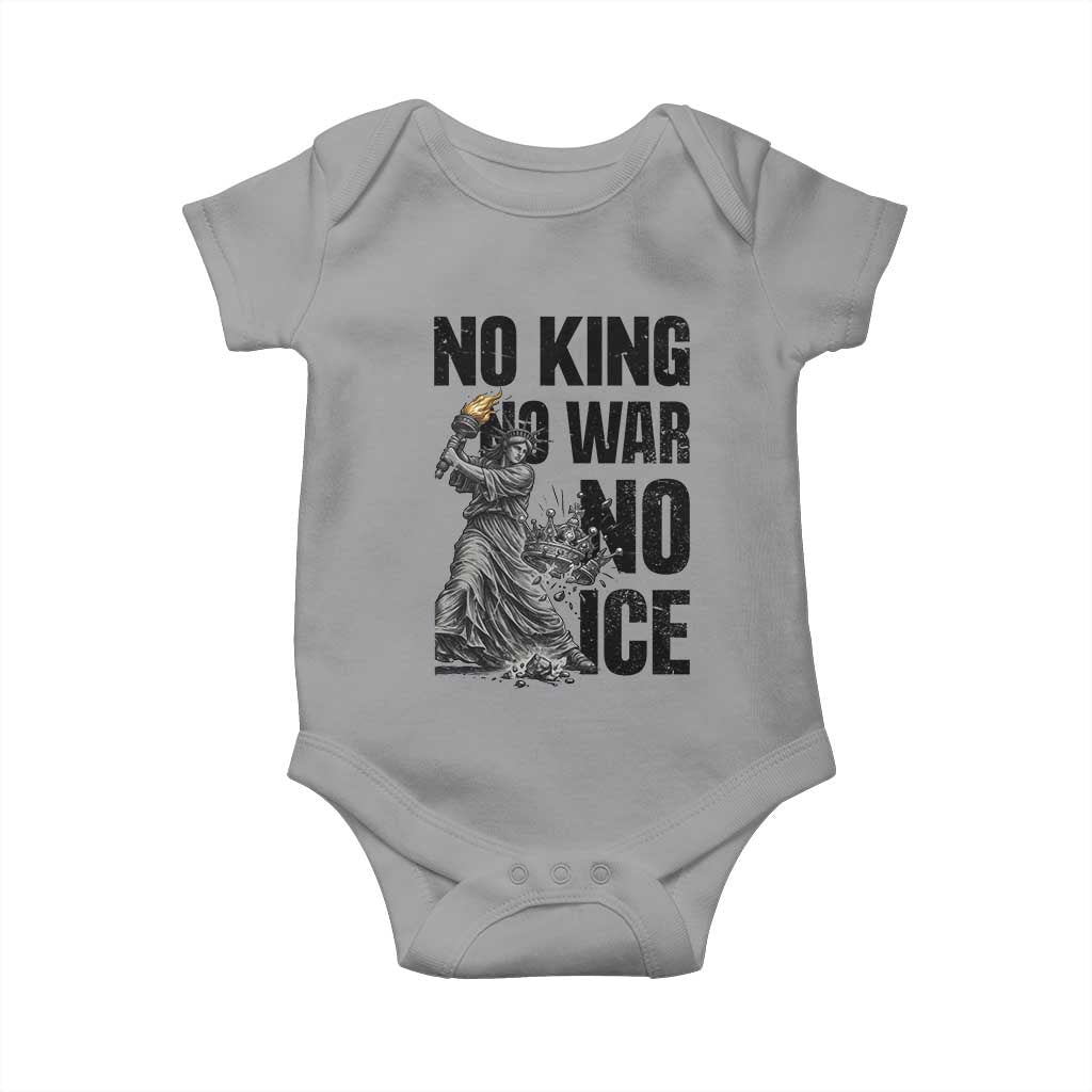 Statue Of Liberty Freedom Protest Baby Onesie No Kings No Wars No Ice