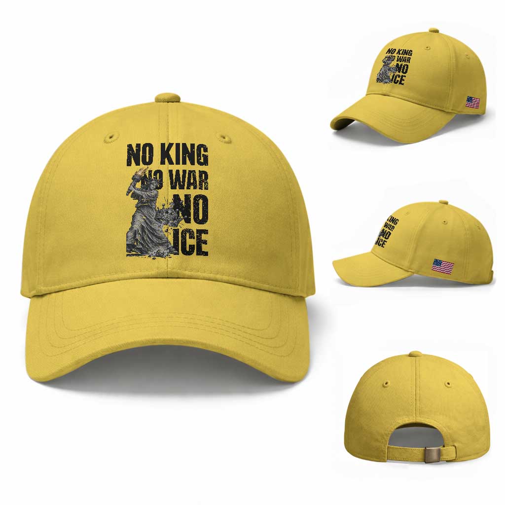 Statue Of Liberty Freedom Protest Baseball Cap No Kings No Wars No Ice