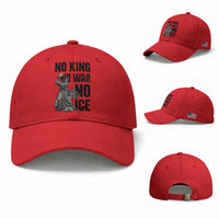 Statue Of Liberty Freedom Protest Baseball Cap No Kings No Wars No Ice