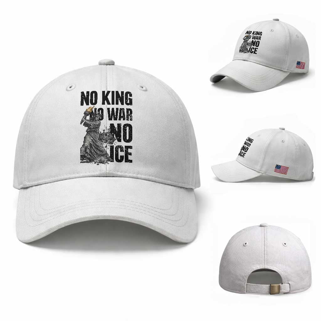 Statue Of Liberty Freedom Protest Baseball Cap No Kings No Wars No Ice