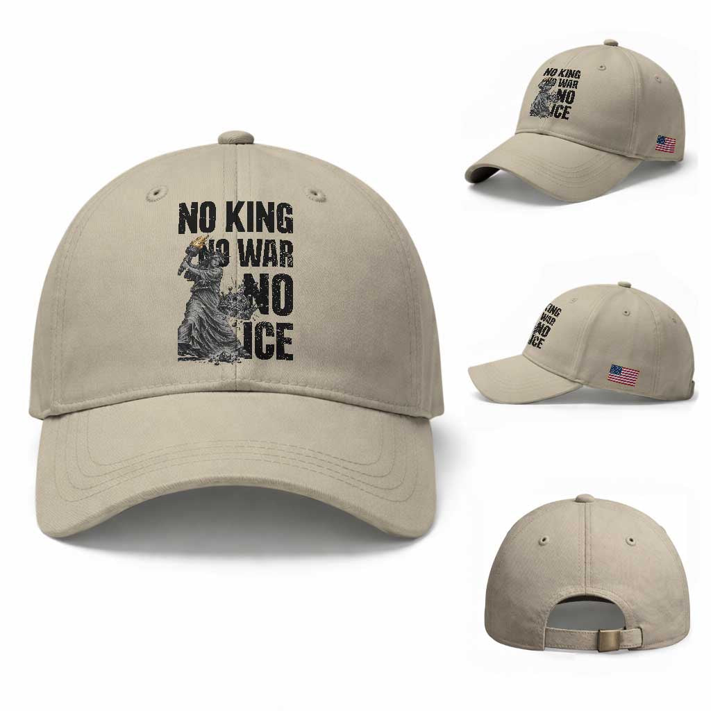 Statue Of Liberty Freedom Protest Baseball Cap No Kings No Wars No Ice