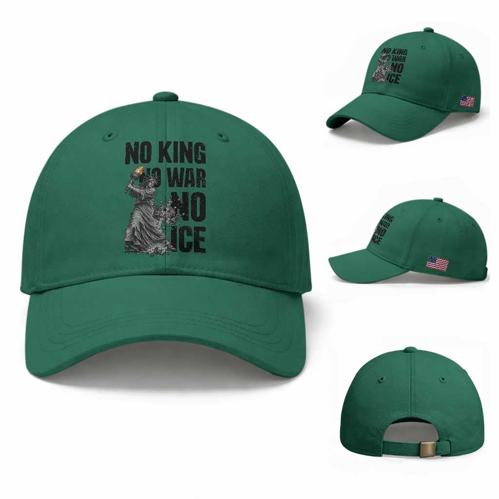 Statue Of Liberty Freedom Protest Baseball Cap No Kings No Wars No Ice