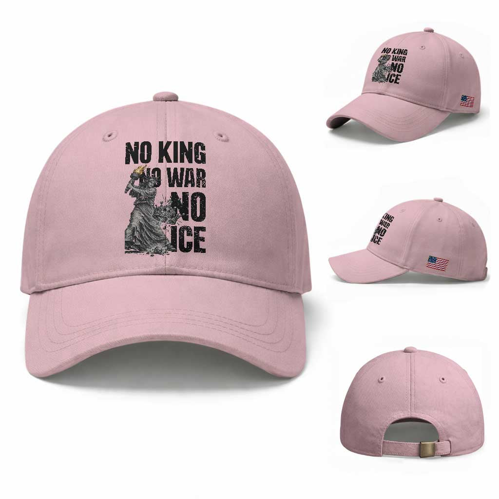 Statue Of Liberty Freedom Protest Baseball Cap No Kings No Wars No Ice