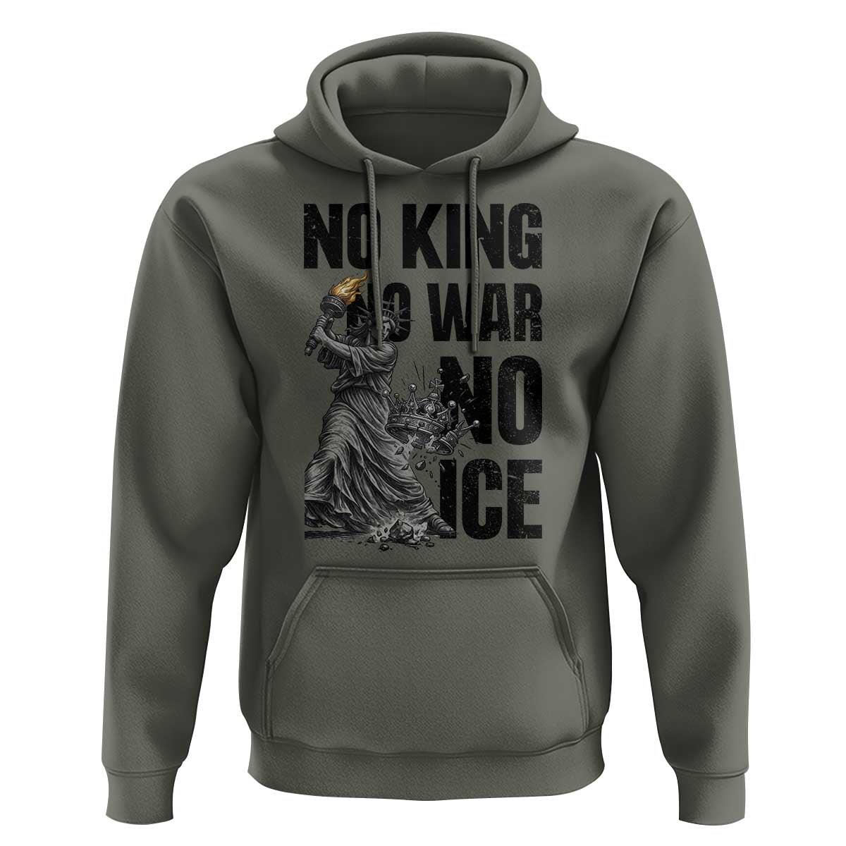 Statue Of Liberty Freedom Protest Hoodie No Kings No Wars No Ice