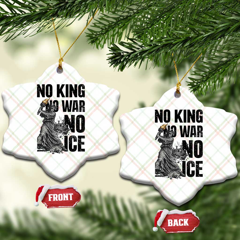 Statue Of Liberty Freedom Protest Ceramic Ornament No Kings No Wars No Ice