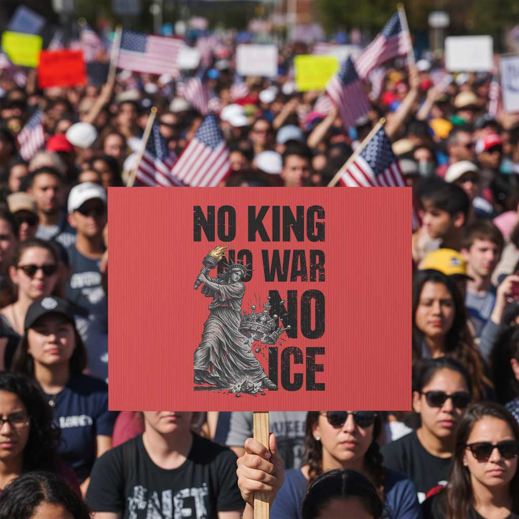 Statue Of Liberty Freedom Protest Protest Sign No Kings No Wars No Ice