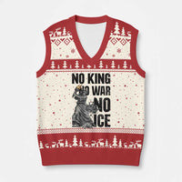 Statue Of Liberty Freedom Protest V-Neck Knit Sweater Vest No Kings No Wars No Ice