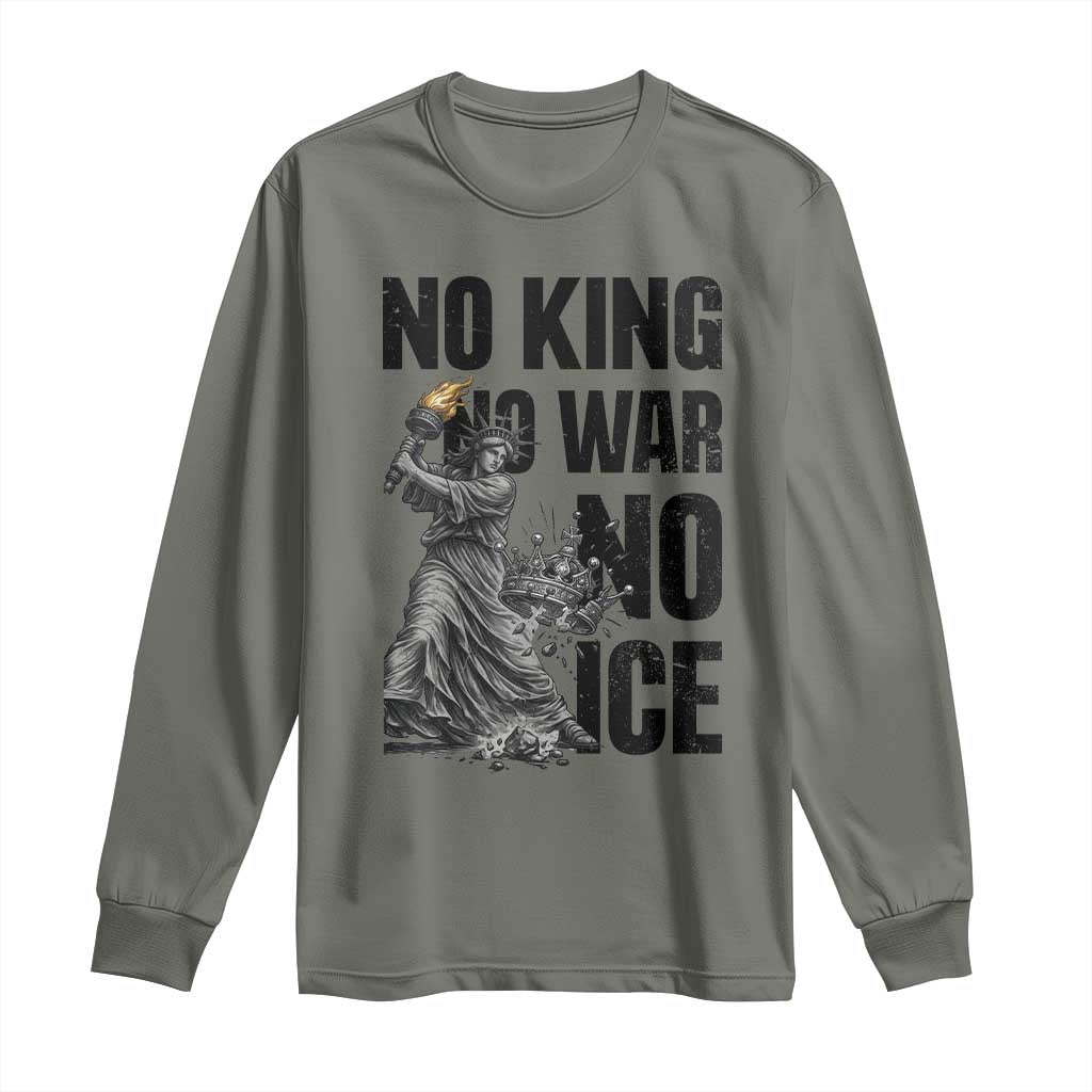 Statue Of Liberty Freedom Protest Long Sleeve Shirt No Kings No Wars No Ice