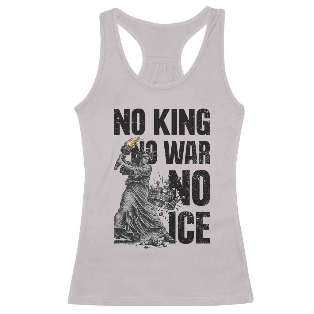 Statue Of Liberty Freedom Protest Racerback Tank Top No Kings No Wars No Ice