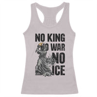 Statue Of Liberty Freedom Protest Racerback Tank Top No Kings No Wars No Ice