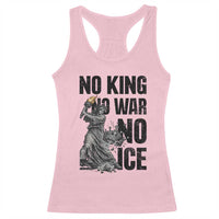 Statue Of Liberty Freedom Protest Racerback Tank Top No Kings No Wars No Ice