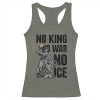 Statue Of Liberty Freedom Protest Racerback Tank Top No Kings No Wars No Ice
