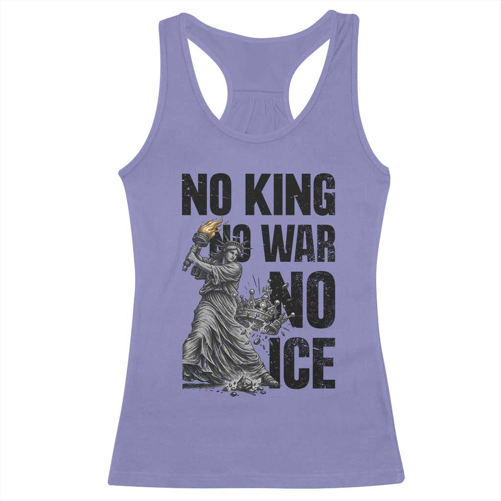 Statue Of Liberty Freedom Protest Racerback Tank Top No Kings No Wars No Ice