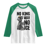 Statue Of Liberty Freedom Protest Raglan Shirt No Kings No Wars No Ice