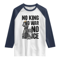 Statue Of Liberty Freedom Protest Raglan Shirt No Kings No Wars No Ice