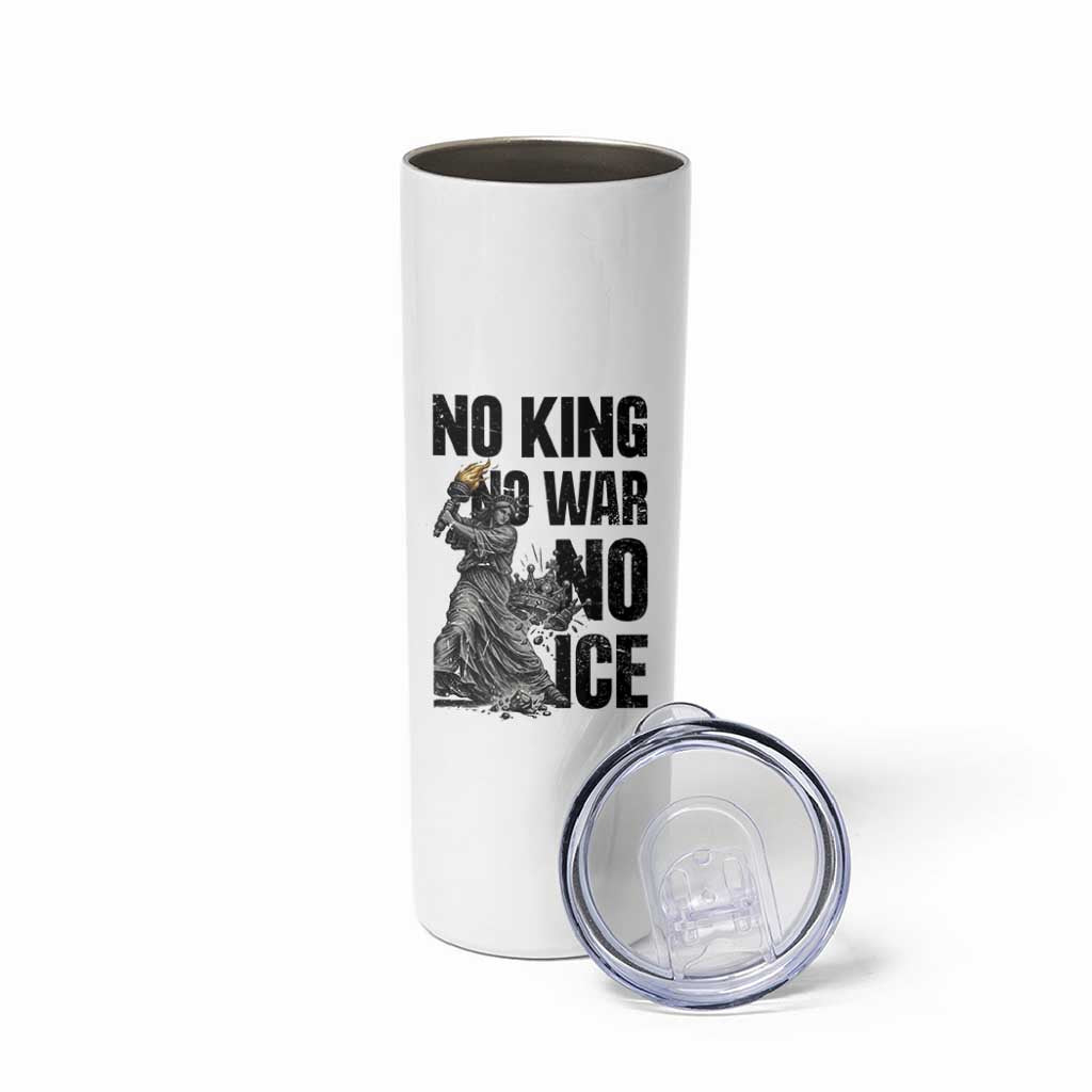 Statue Of Liberty Freedom Protest Skinny Tumbler No Kings No Wars No Ice
