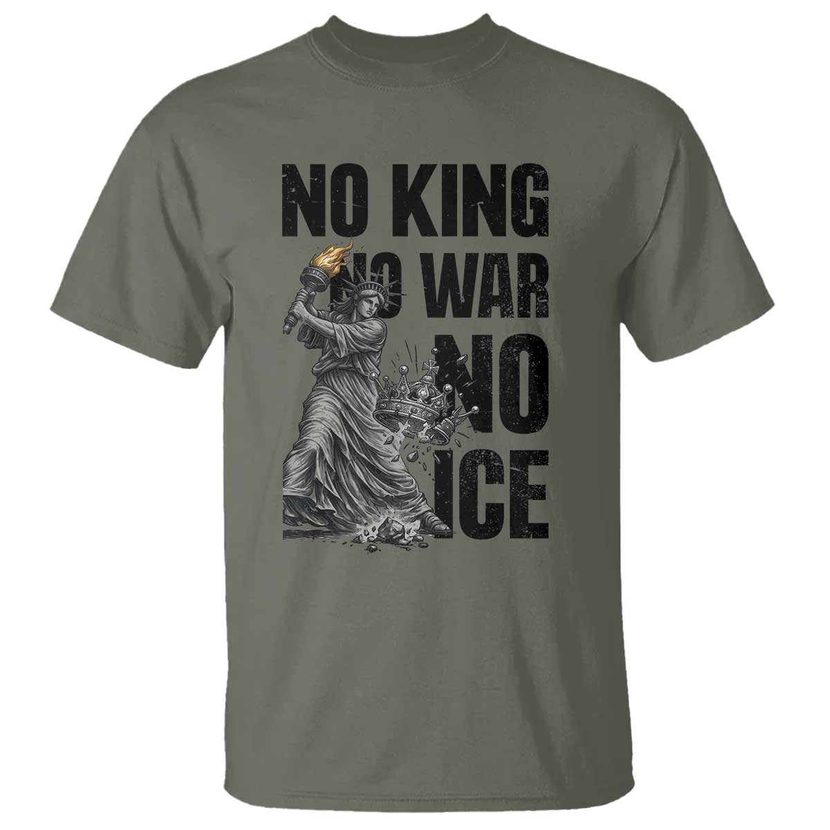 Statue Of Liberty Freedom Protest T Shirt No Kings No Wars No Ice