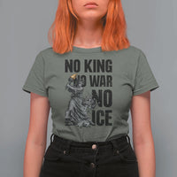 Statue Of Liberty Freedom Protest T Shirt For Women No Kings No Wars No Ice