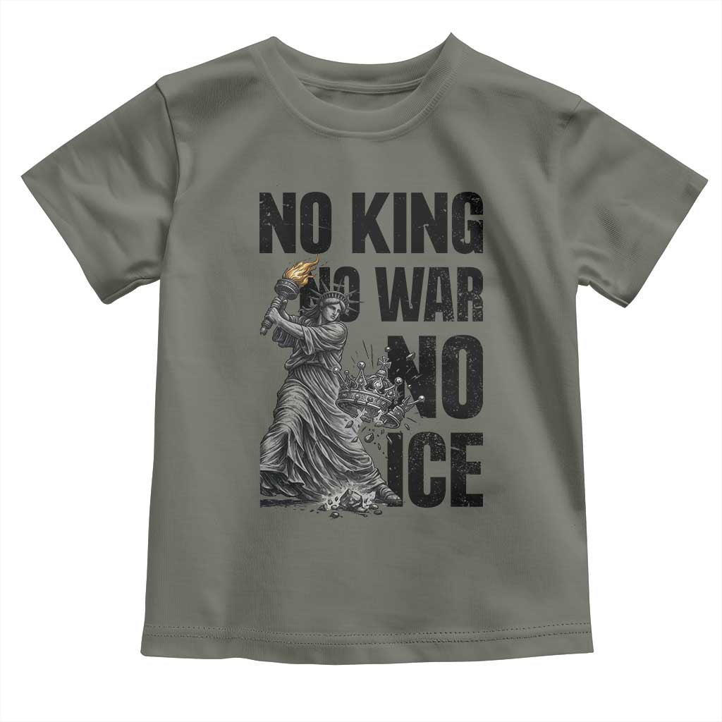 Statue Of Liberty Freedom Protest Toddler T Shirt No Kings No Wars No Ice
