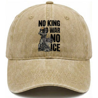 Statue Of Liberty Freedom Protest Washed Cotton Baseball Cap No Kings No Wars No Ice
