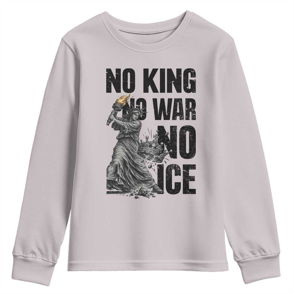 Statue Of Liberty Freedom Protest Youth Sweatshirt No Kings No Wars No Ice