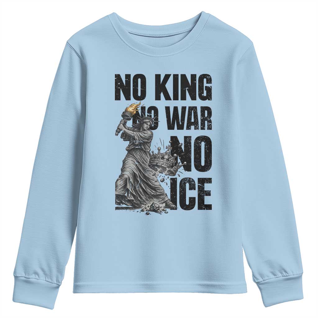 Statue Of Liberty Freedom Protest Youth Sweatshirt No Kings No Wars No Ice