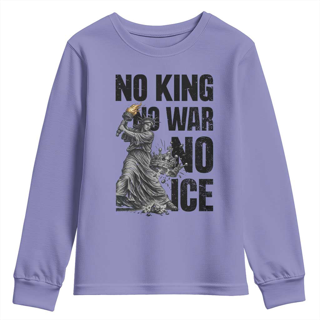 Statue Of Liberty Freedom Protest Youth Sweatshirt No Kings No Wars No Ice