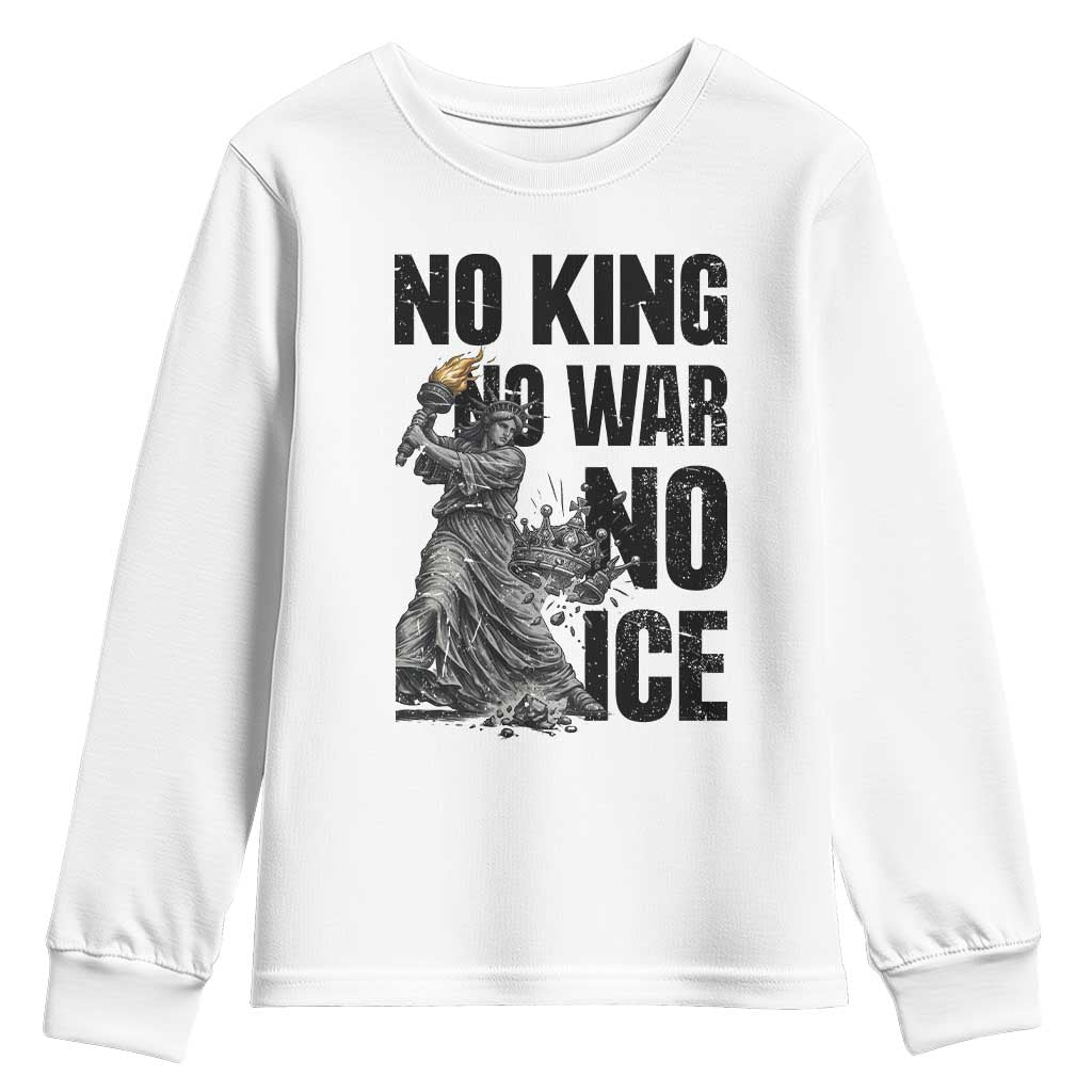 Statue Of Liberty Freedom Protest Youth Sweatshirt No Kings No Wars No Ice