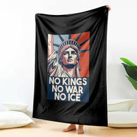Statue Of Liberty No Kings No War No Ice Throw Blanket Freedom Protest Gift