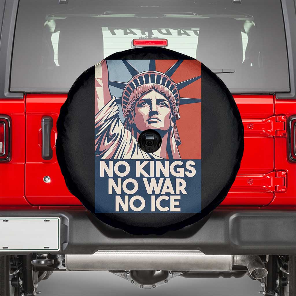 Statue Of Liberty No Kings No War No Ice Spare Tire Cover Freedom Protest Gift