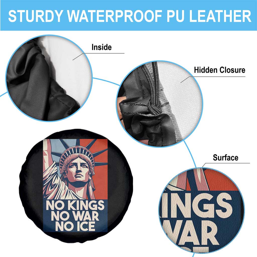 Statue Of Liberty No Kings No War No Ice Spare Tire Cover Freedom Protest Gift