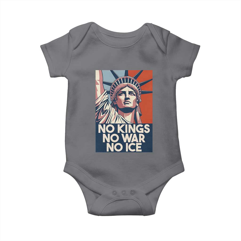 Statue Of Liberty No Kings No War No Ice Baby Onesie Freedom Protest Gift