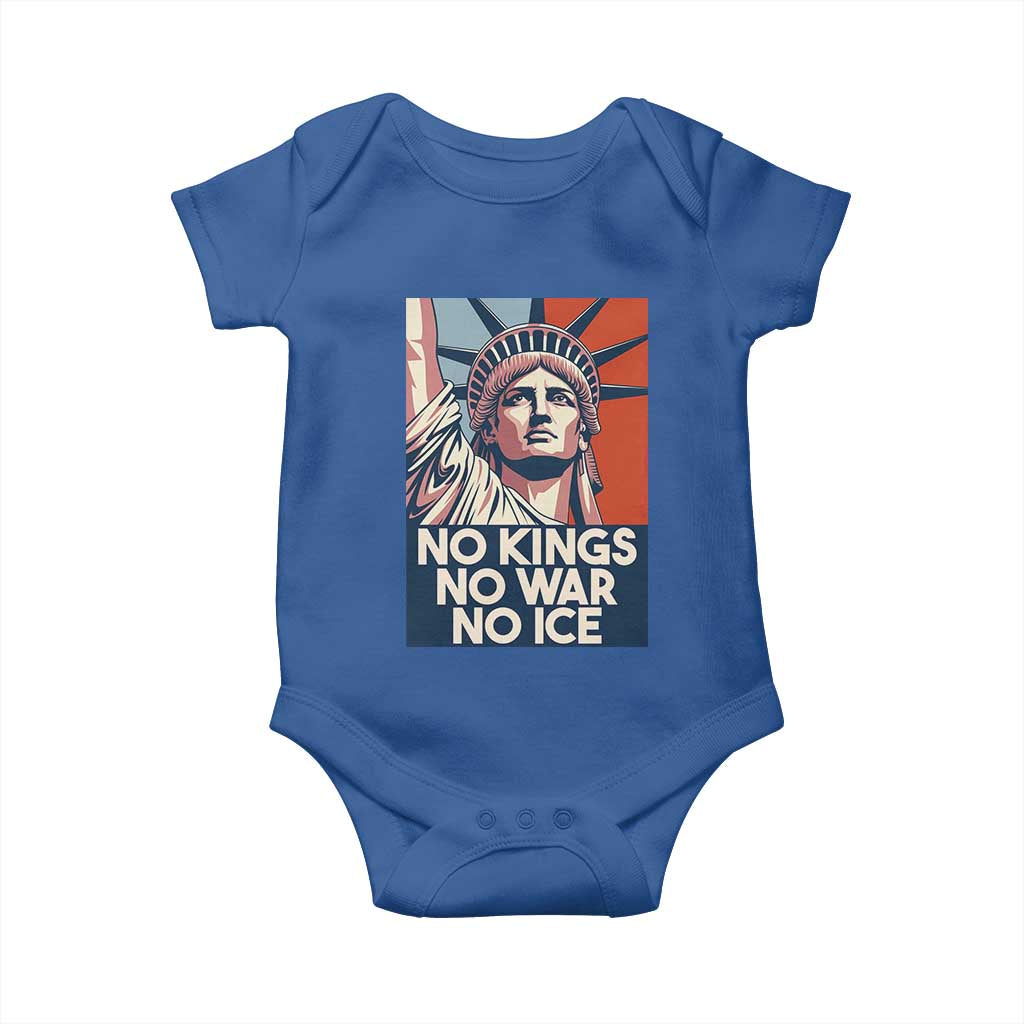 Statue Of Liberty No Kings No War No Ice Baby Onesie Freedom Protest Gift