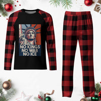 Statue Of Liberty No Kings No War No Ice Plaid Pajama Set Freedom Protest Gift