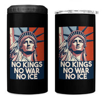 Statue Of Liberty No Kings No War No Ice 4 in 1 Can Cooler Tumbler Freedom Protest Gift