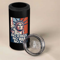 Statue Of Liberty No Kings No War No Ice 4 in 1 Can Cooler Tumbler Freedom Protest Gift