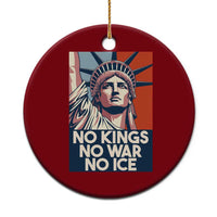 Statue Of Liberty No Kings No War No Ice Ceramic Ornament Freedom Protest Gift