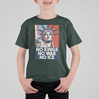 Statue Of Liberty No Kings No War No Ice T Shirt For Kid Freedom Protest Gift