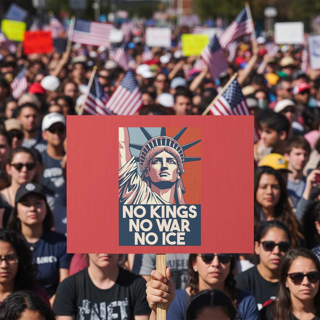 Statue Of Liberty No Kings No War No Ice Protest Sign Freedom Protest Gift