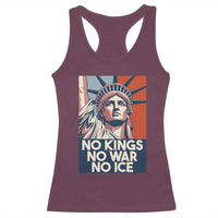 Statue Of Liberty No Kings No War No Ice Racerback Tank Top Freedom Protest Gift