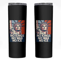 Statue Of Liberty No Kings No War No Ice Skinny Tumbler Freedom Protest Gift
