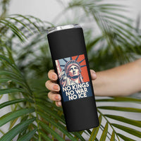Statue Of Liberty No Kings No War No Ice Skinny Tumbler Freedom Protest Gift
