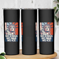 Statue Of Liberty No Kings No War No Ice Skinny Tumbler Freedom Protest Gift