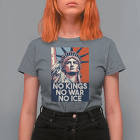 Statue Of Liberty No Kings No War No Ice T Shirt For Women Freedom Protest Gift