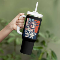 Statue Of Liberty No Kings No War No Ice Tumbler With Handle Freedom Protest Gift