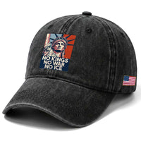 Statue Of Liberty No Kings No War No Ice Washed Cotton Baseball Cap Freedom Protest Gift