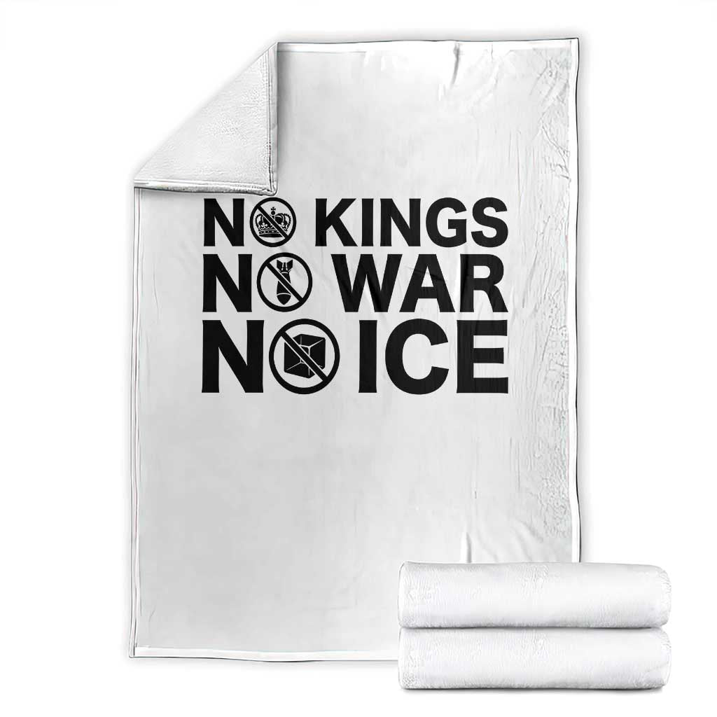 Anti Monarchy Political Throw Blanket No Kings No Wars No Ice