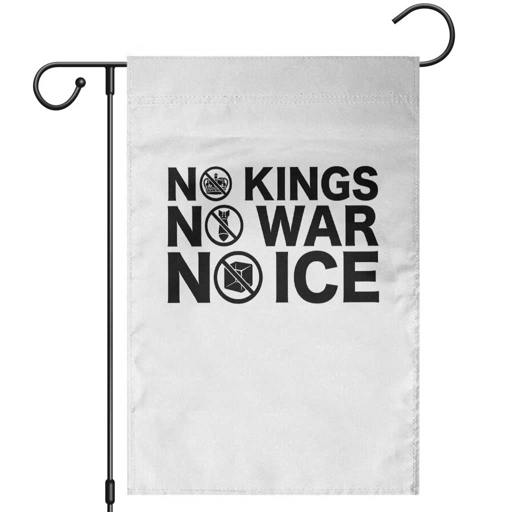 Anti Monarchy Political Garden Flag No Kings No Wars No Ice
